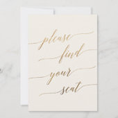 Carte Panneau élégant en or et ivoire pour trouver votre (Devant)