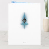 Carte Panneau Holographique Cyber Bleu Sci-Fi Anniversai (Dos)