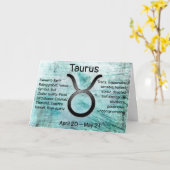 Carte Panneau Horoscope Taurus Bull Joyeux Anniversaire (Fleur jaune)