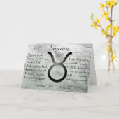 Carte Panneau Horoscope Taurus Bull Joyeux Anniversaire (Fleur jaune)