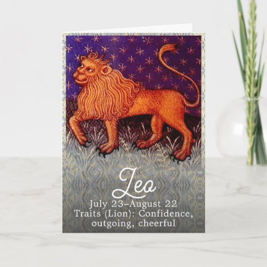 Carte Panneau Lion Zodiac Lion Horoscope Anniversaire (Devant)