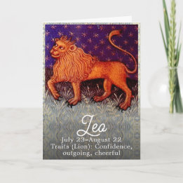 Carte Panneau Lion Zodiac Lion Horoscope Anniversaire