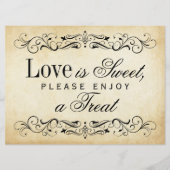 Carte Panneau Love is Sweet | Flourish Vintage (Devant)