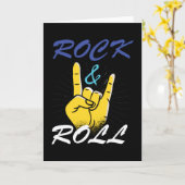 Carte Panneau main Rock N Roll (Fleur jaune)