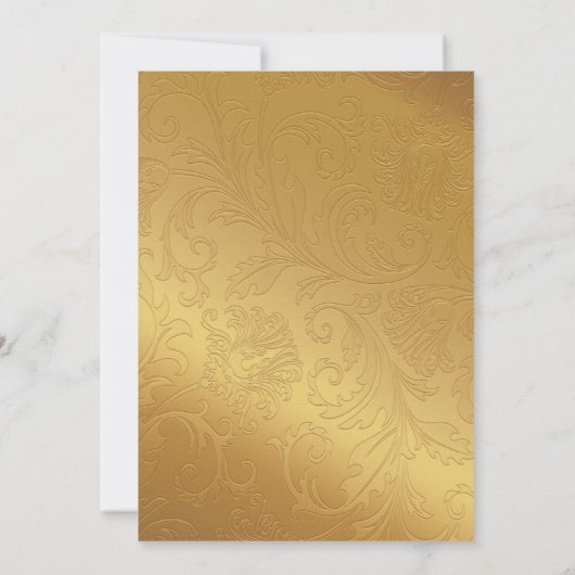 Carte Panneau Mariage à cadre fleuri orange or (Dos)