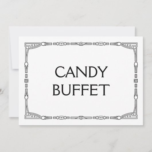 Carte Panneau Mariage Art Déco "Candy Buffet" (Devant)