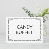 Carte Panneau Mariage Art Déco "Candy Buffet" (Debout devant)