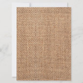 Carte Panneau Mariage Burlap et Sunflower (Dos)