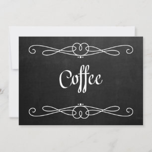 Carte Panneau Mariage "Café" de style tableau noir