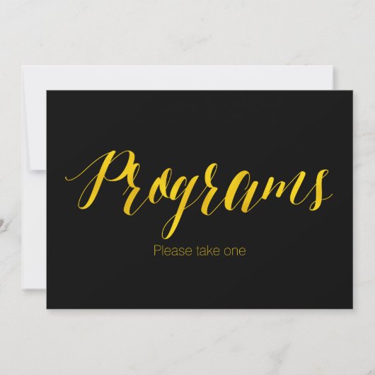 Carte Panneau Mariage Chic Faux Gold Foil (Devant)