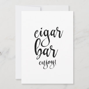 Carte Panneau Mariage Cigar Bar Abordable Calligraphie
