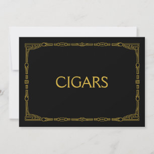 Carte Panneau Mariage "Cigars" Gold Art Déco