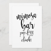 Carte Panneau Mariage Mimosa Bar noir et blanc abordable (Devant / Derrière)