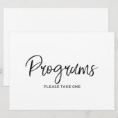 Carte Panneau Mariage "Programmes" avec lettres à la mai (Devant / Derrière)