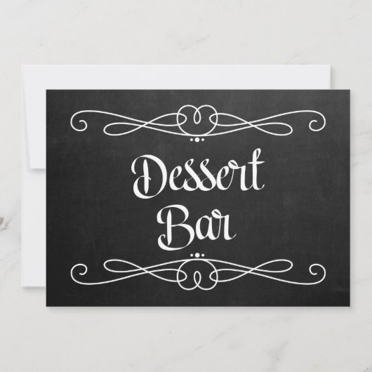 Carte Panneau Mariage Style Chalkboard "Dessert Bar" (Devant)