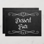 Carte Panneau Mariage Style Chalkboard "Dessert Bar" (Devant / Derrière)