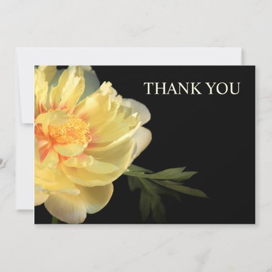 Carte panneau Merci Peony jaune (Devant)