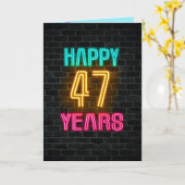 Carte Panneau néon en brique pour 47ème anniversaire (Fleur jaune)