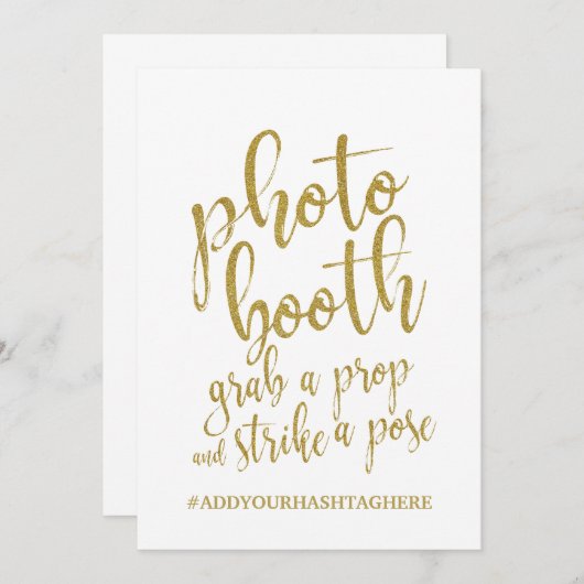 Carte Panneau Paillettes Or Photobooth Pas Cher (Devant / Derrière)