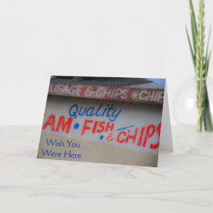 Carte Panneau Poissons et Chips Souhaitez-vous être ici