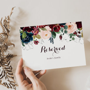 Carte Panneau réservé Mariage de automne illustré aquare