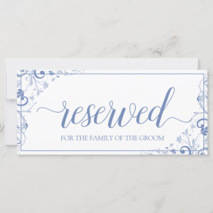 Carte Panneau Réservé Suspendu Bouquet Chic - Bleu-Gri