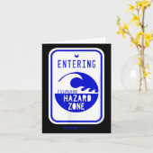 Carte Panneau routier Zone de danger de tsunami Plage et (Fleur jaune)