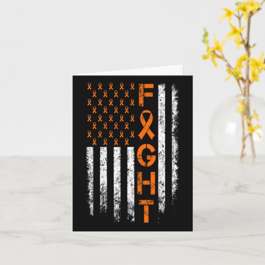 Carte Panneau ruban orange - Sensibilisation à la leucém (Fleur jaune)