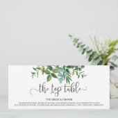 Carte Panneau supérieur du mariage d'aquarelle vert (Debout devant)