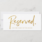 Carte Panneau Suspendu de Réservation de Mariage - Faux (Dos)