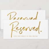 Carte Panneau Suspendu de Réservation de Mariage - Faux (Devant / Derrière)