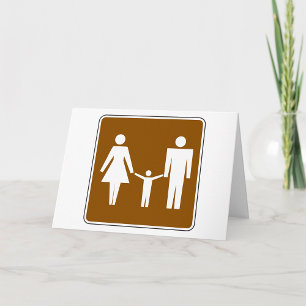 Carte Panneau symbole piéton famille