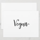 Carte Panneau "Vegan" Besoins alimentaires | Calligraphi (Devant / Derrière)