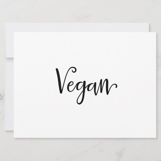 Carte Panneau "Vegan" Besoins alimentaires | Calligraphi (Devant)