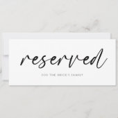 Carte Panneaux de mariage modernes réservés écriture man (Devant)