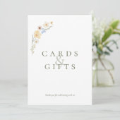 Carte Panneaux de table de mariage Fleurs sauvages paste (Debout devant)