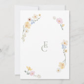 Carte Panneaux de table de mariage Fleurs sauvages paste (Dos)