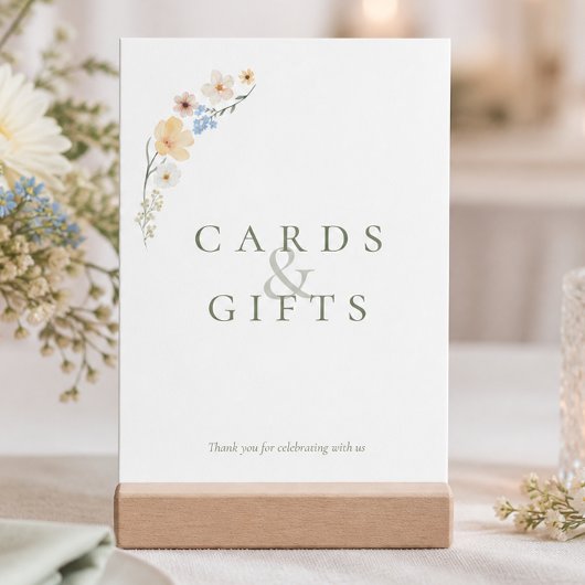 Carte Panneaux de table de mariage Fleurs sauvages paste