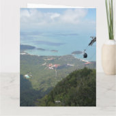 Carte Panorama d'une île tropicale avec téléphérique (Dos)