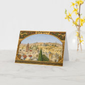 Carte Panorama vintage de Jérusalem (Fleur jaune)