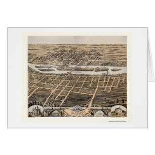 Carte panoramique de Batavia, IL - 1869
