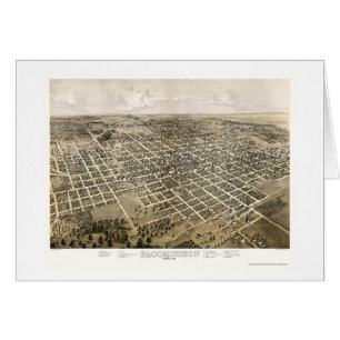 Carte panoramique de Bloomington, IL - 1867