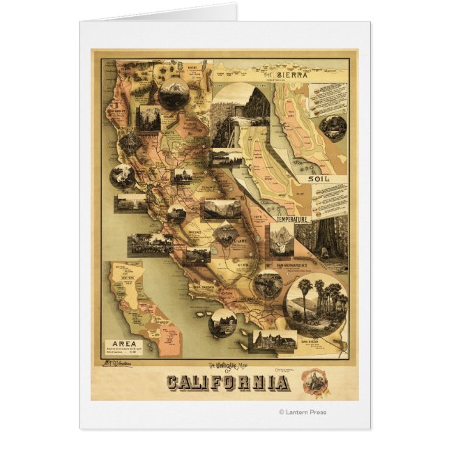 Carte panoramique de Californie (Devant)