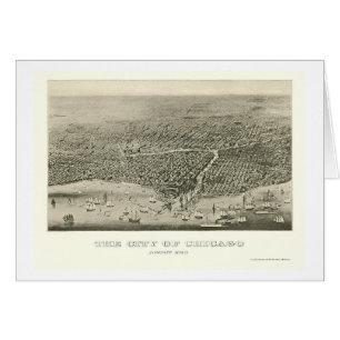 Carte panoramique de Chicago, IL - 1860