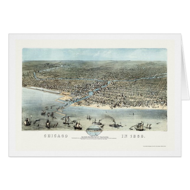 Carte panoramique de Chicago, IL - 1868 (Devant horizontal)