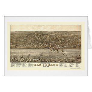 Carte panoramique de Cleveland, OH - 1877