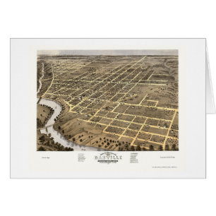 Carte panoramique de Danville, IL - 1869