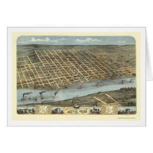 Carte panoramique de Little Rock, Arkansas - 1871