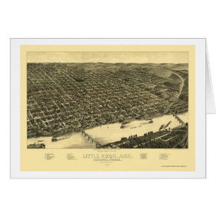 Carte panoramique de Little Rock, Arkansas - 1887