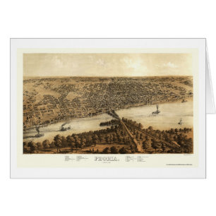 Carte panoramique de Peoria, IL - 1867